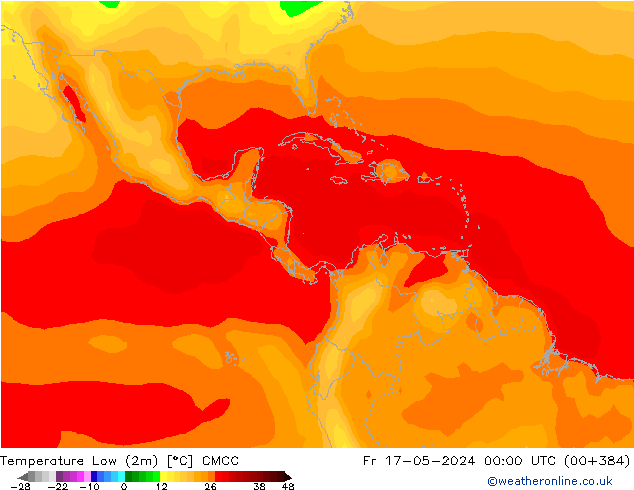 Temperature Low (2m) CMCC Fr 17.05.2024 00 UTC