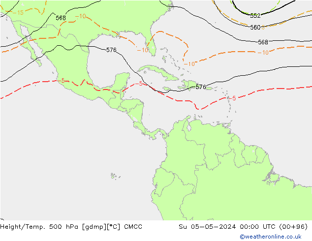 Height/Temp. 500 hPa CMCC  05.05.2024 00 UTC