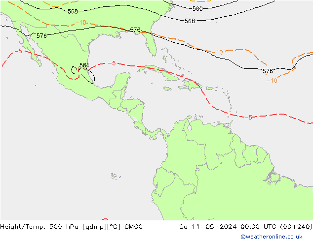 Height/Temp. 500 hPa CMCC Sa 11.05.2024 00 UTC