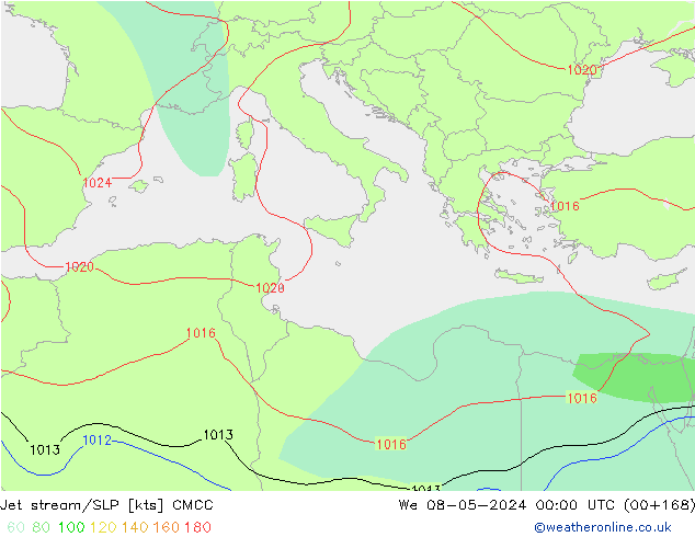 Courant-jet CMCC mer 08.05.2024 00 UTC
