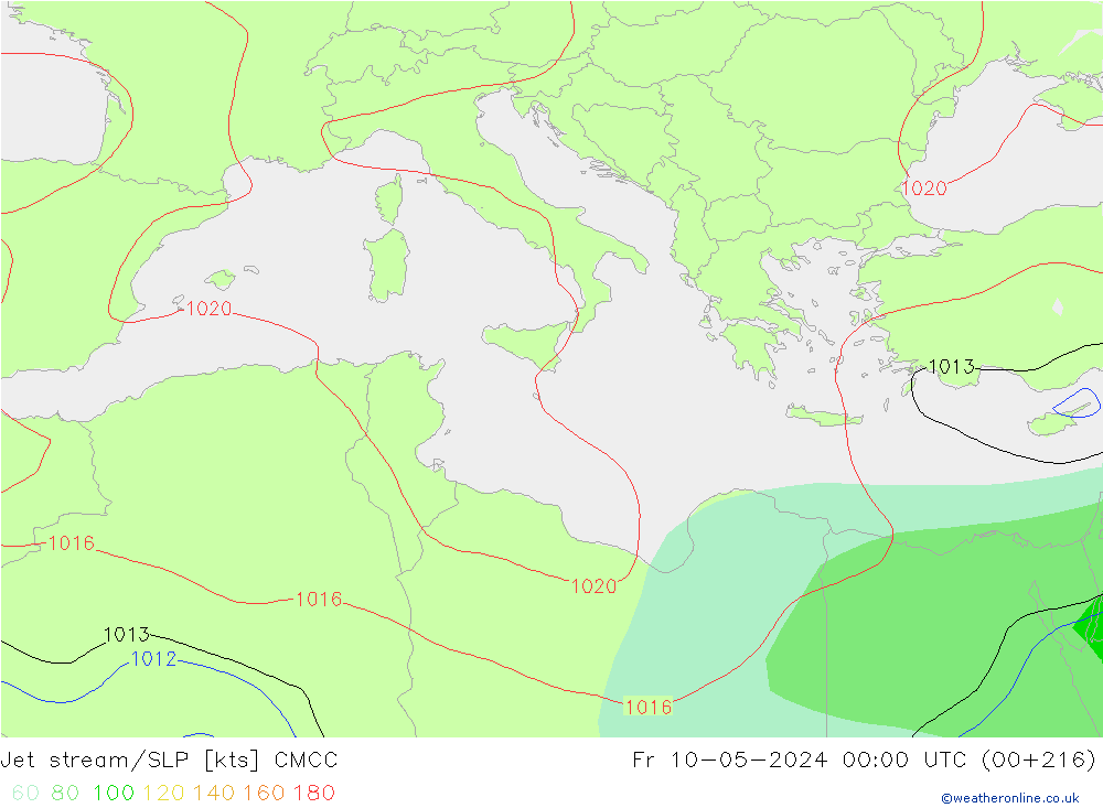 Corrente a getto CMCC ven 10.05.2024 00 UTC