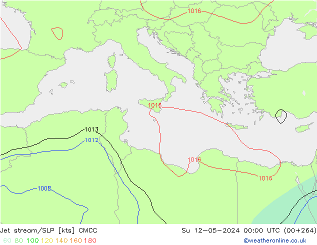 Jet stream/SLP CMCC Su 12.05.2024 00 UTC