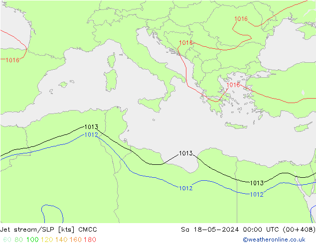 Prąd strumieniowy CMCC so. 18.05.2024 00 UTC