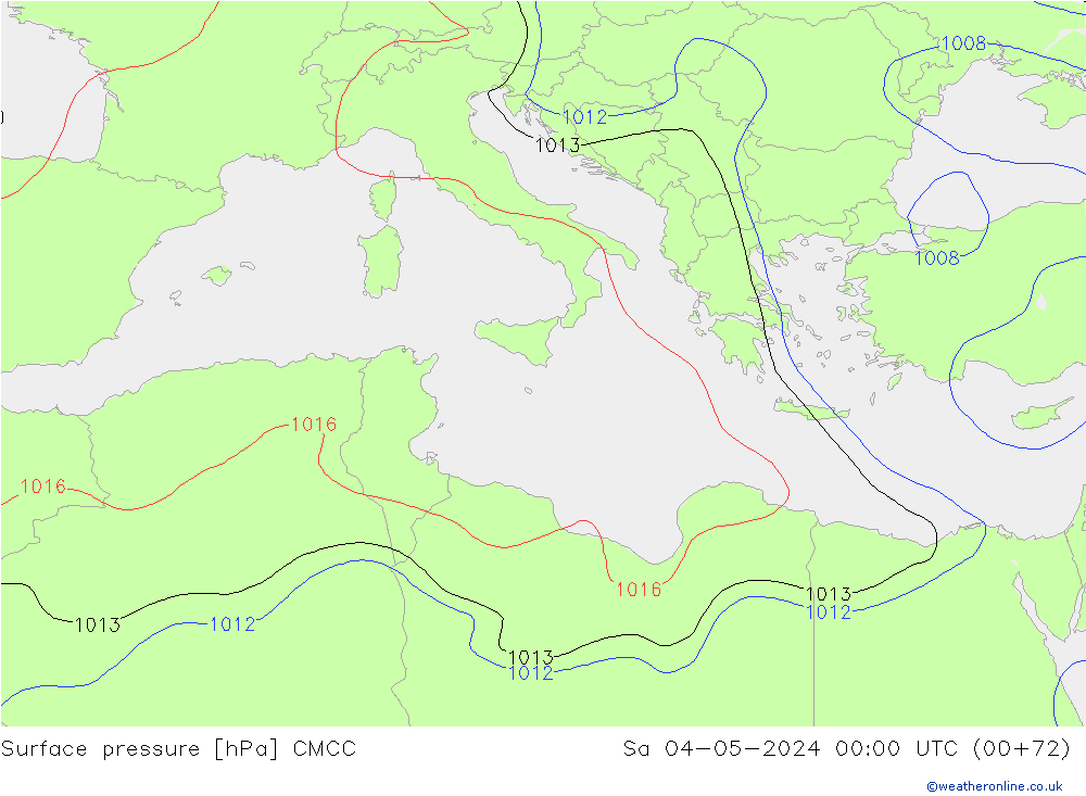 Surface pressure CMCC Sa 04.05.2024 00 UTC