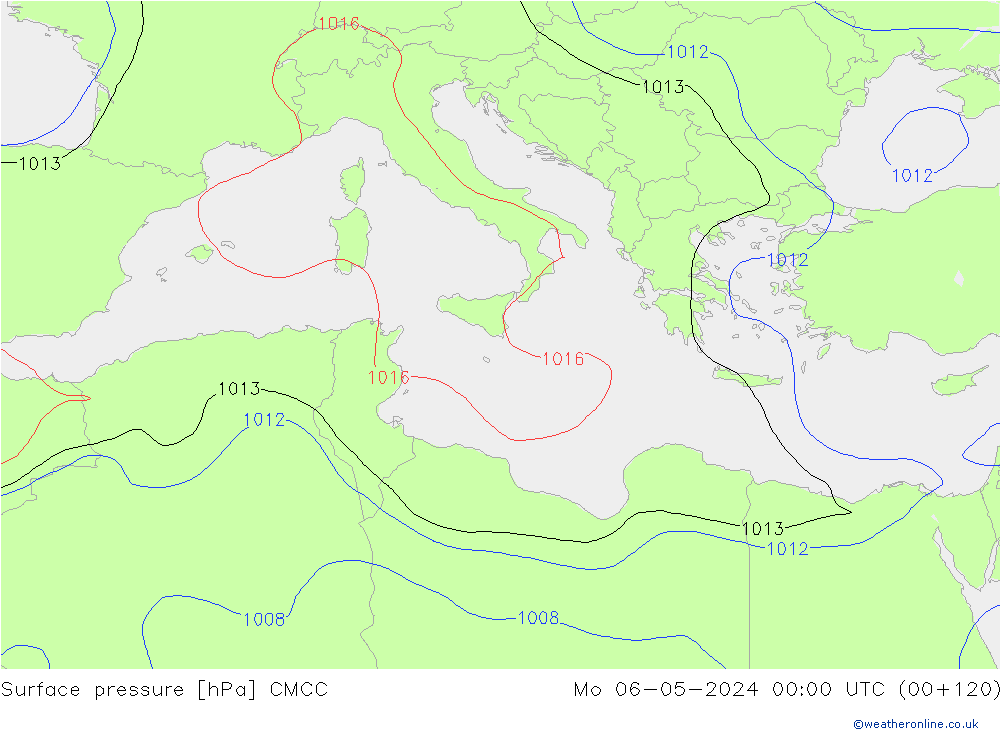 pressão do solo CMCC Seg 06.05.2024 00 UTC