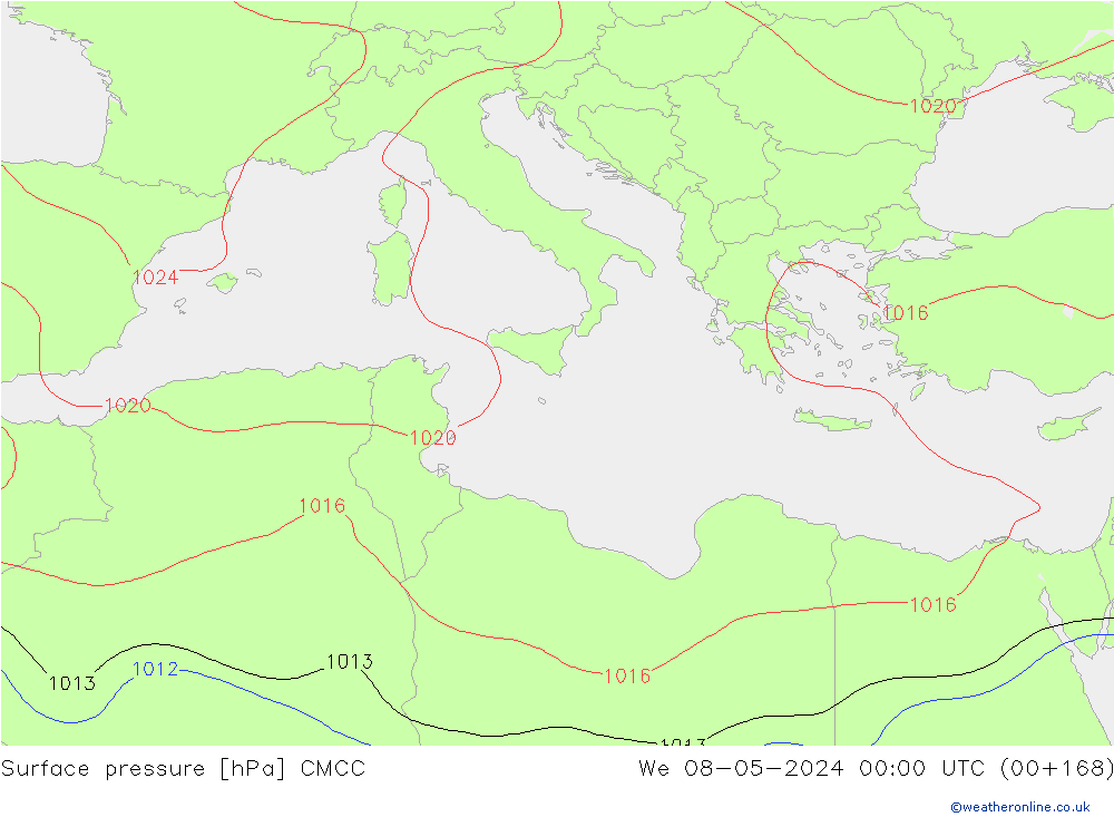 Atmosférický tlak CMCC St 08.05.2024 00 UTC