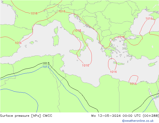 Pressione al suolo CMCC lun 13.05.2024 00 UTC