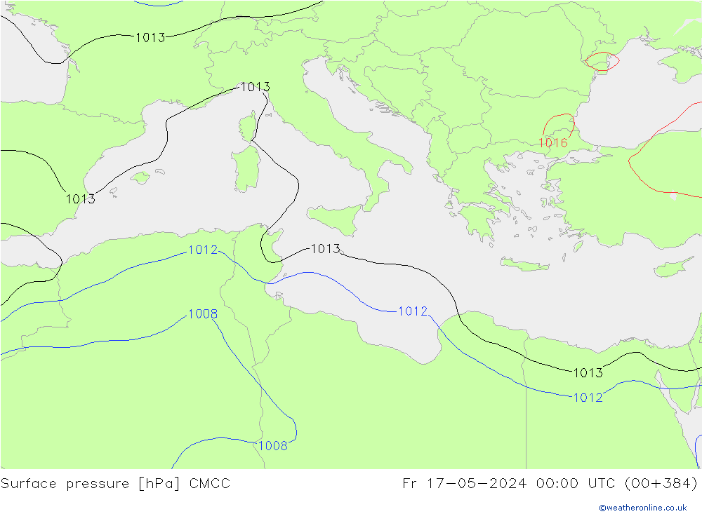 pressão do solo CMCC Sex 17.05.2024 00 UTC