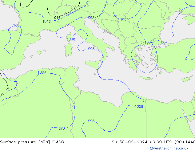 Yer basıncı CMCC Paz 30.06.2024 00 UTC