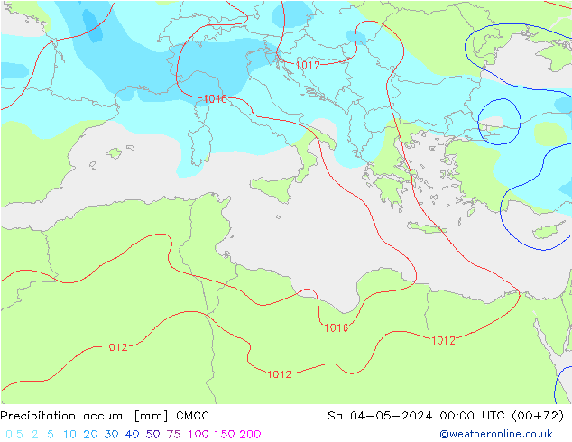 Précipitation accum. CMCC sam 04.05.2024 00 UTC