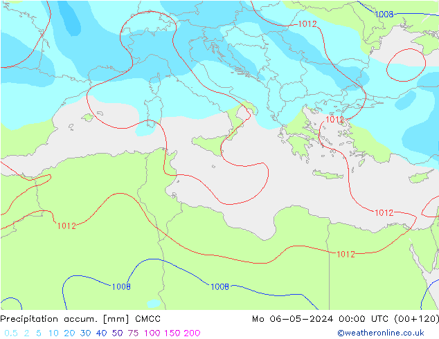 Precipitation accum. CMCC пн 06.05.2024 00 UTC