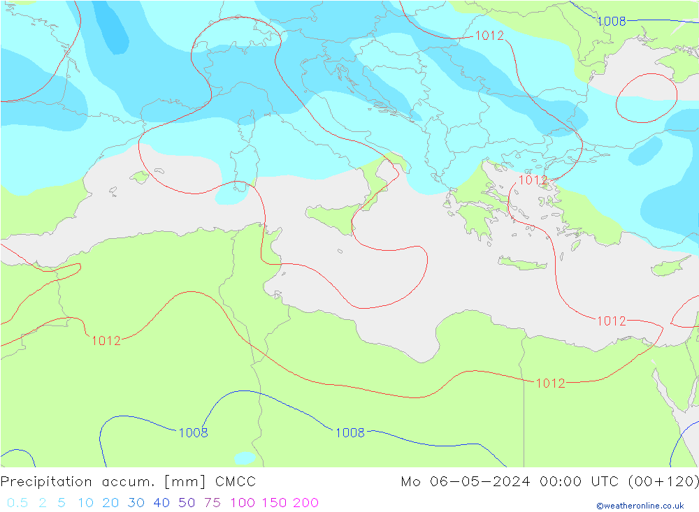 Precipitation accum. CMCC  06.05.2024 00 UTC