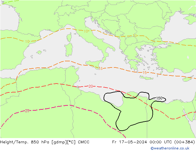 Height/Temp. 850 hPa CMCC Sex 17.05.2024 00 UTC