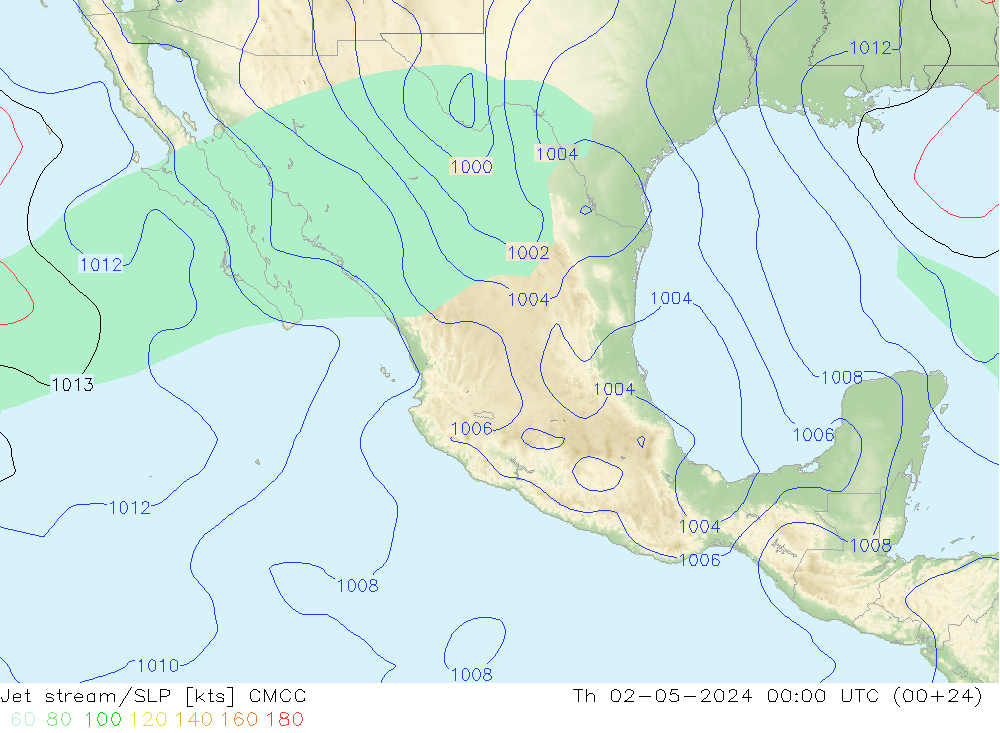 Corriente en chorro CMCC jue 02.05.2024 00 UTC