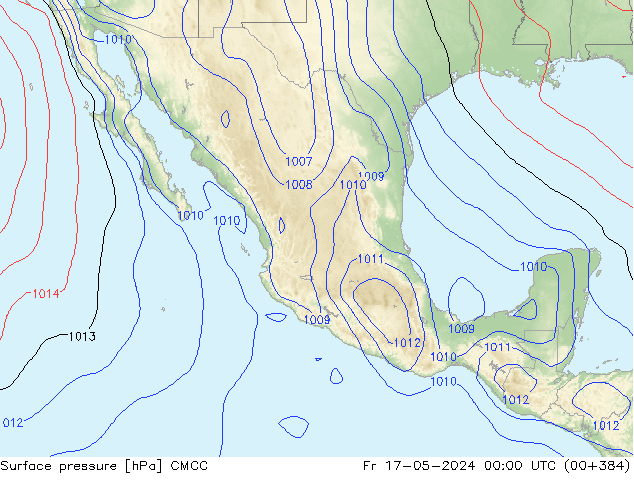 Presión superficial CMCC vie 17.05.2024 00 UTC