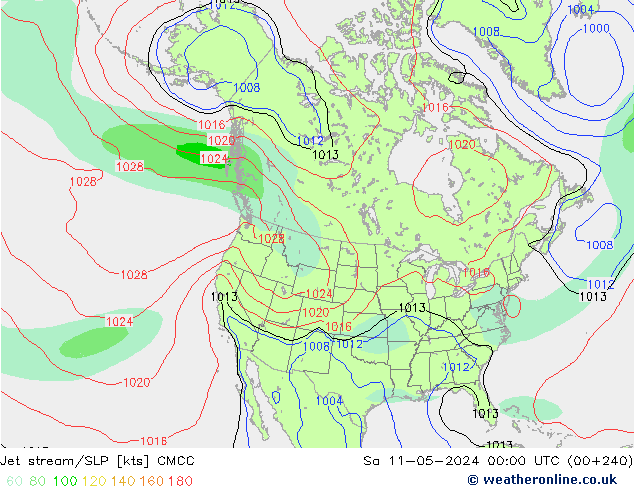 Jet stream/SLP CMCC Sa 11.05.2024 00 UTC