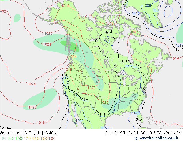 Jet stream/SLP CMCC Ne 12.05.2024 00 UTC