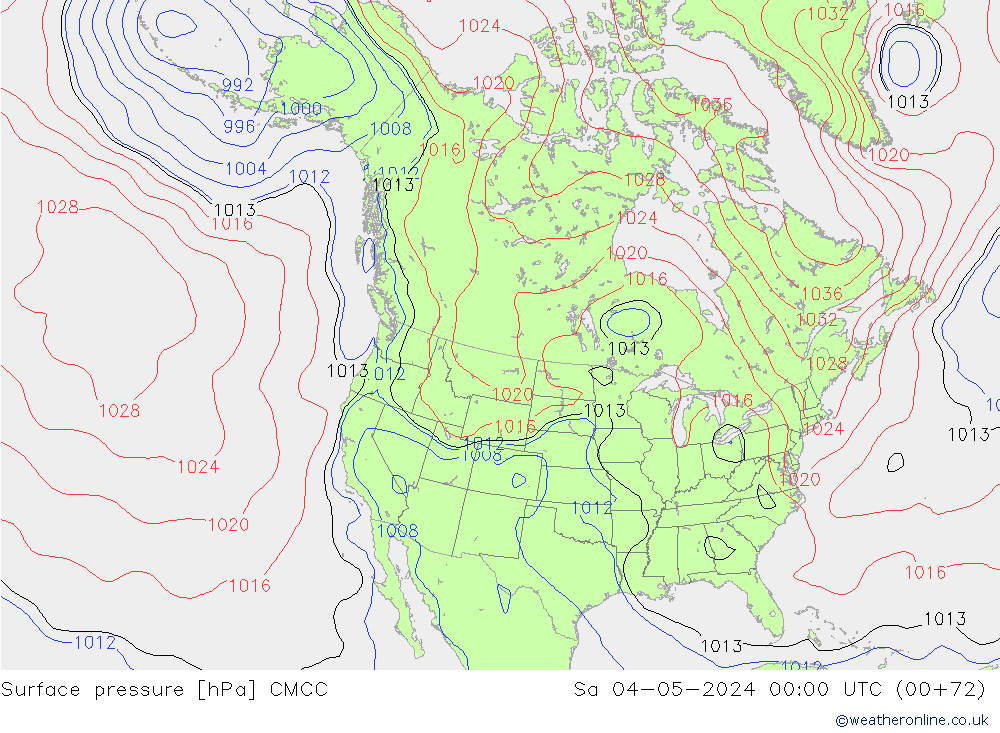 Surface pressure CMCC Sa 04.05.2024 00 UTC