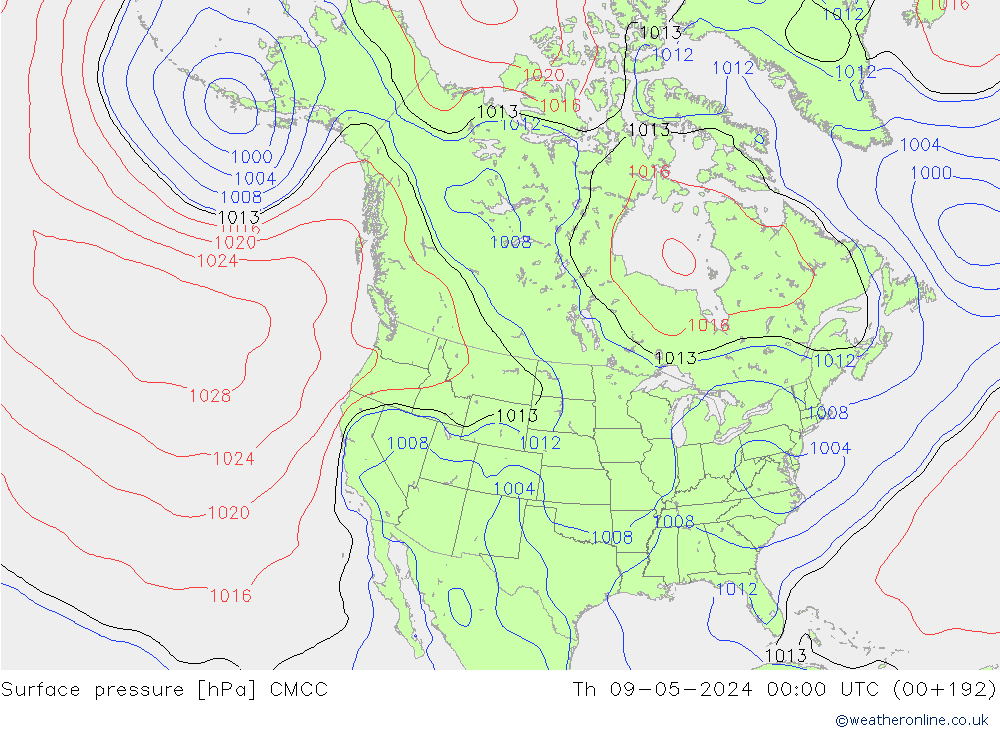 приземное давление CMCC чт 09.05.2024 00 UTC