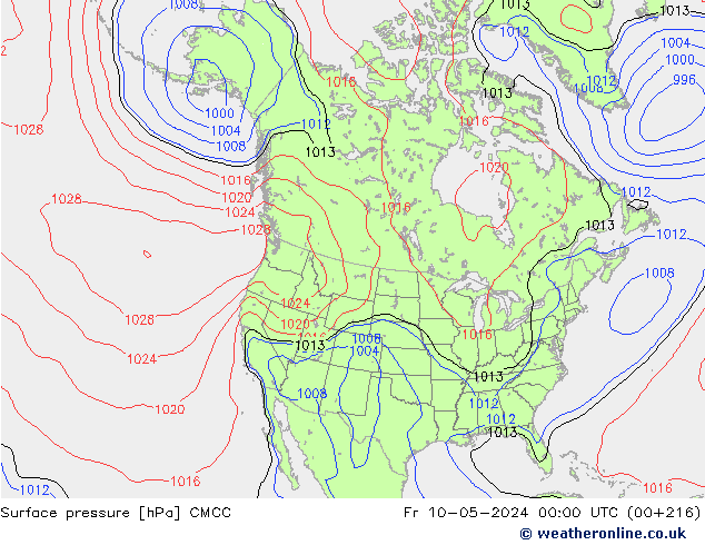 Atmosférický tlak CMCC Pá 10.05.2024 00 UTC