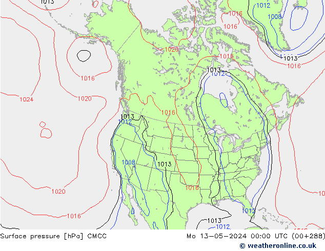 Surface pressure CMCC Mo 13.05.2024 00 UTC