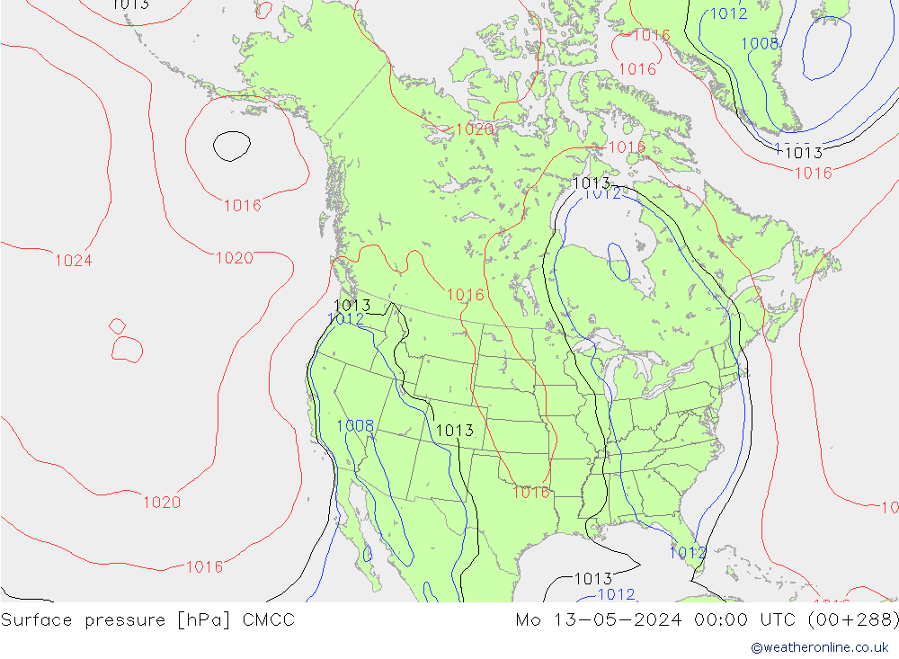 Presión superficial CMCC lun 13.05.2024 00 UTC
