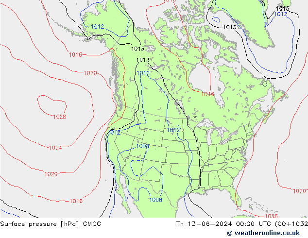 Atmosférický tlak CMCC Čt 13.06.2024 00 UTC