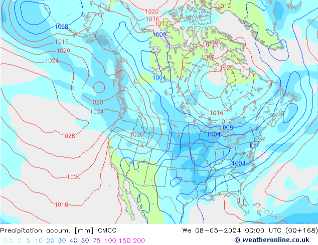 Precipitation accum. CMCC We 08.05.2024 00 UTC