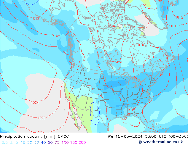 Précipitation accum. CMCC mer 15.05.2024 00 UTC