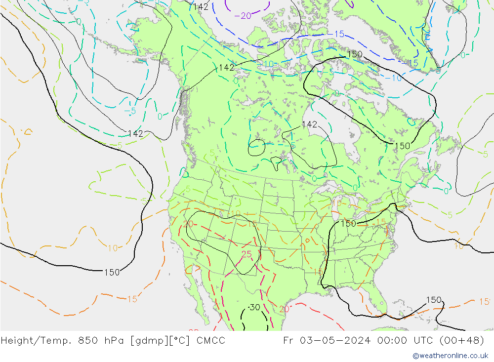 Yükseklik/Sıc. 850 hPa CMCC Cu 03.05.2024 00 UTC