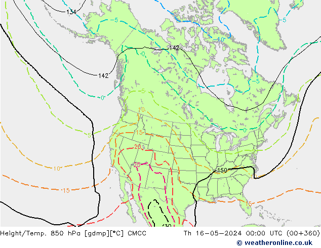 Géop./Temp. 850 hPa CMCC jeu 16.05.2024 00 UTC