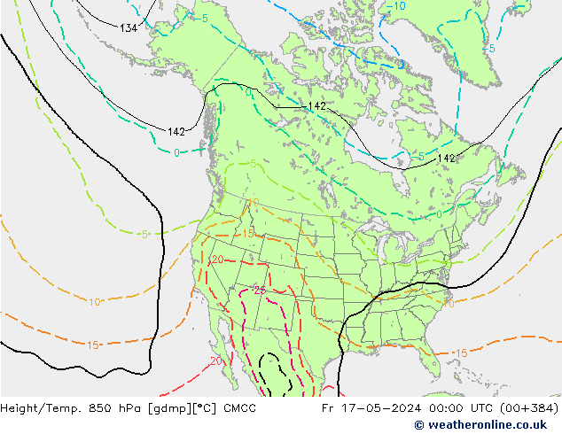 Height/Temp. 850 hPa CMCC Fr 17.05.2024 00 UTC