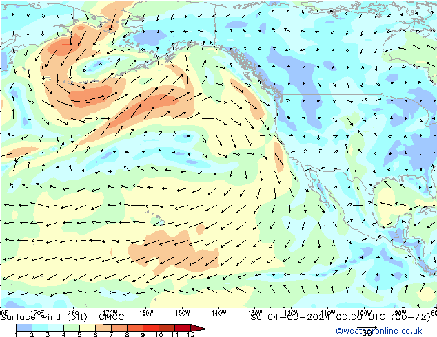 Surface wind (bft) CMCC So 04.05.2024 00 UTC