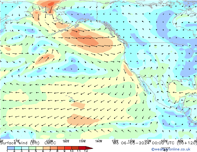 Surface wind (bft) CMCC Mo 06.05.2024 00 UTC