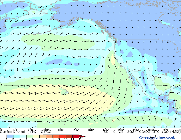 Surface wind (bft) CMCC Ne 19.05.2024 00 UTC