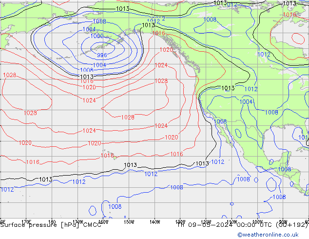 pressão do solo CMCC Qui 09.05.2024 00 UTC