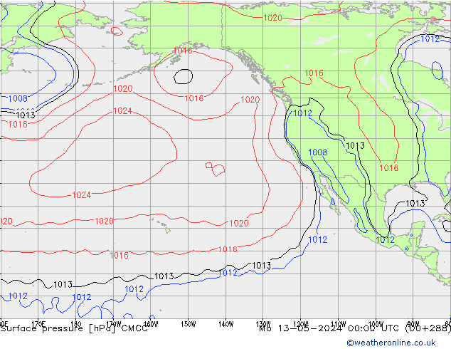 Yer basıncı CMCC Pzt 13.05.2024 00 UTC
