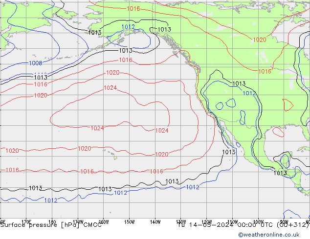 Pressione al suolo CMCC mar 14.05.2024 00 UTC