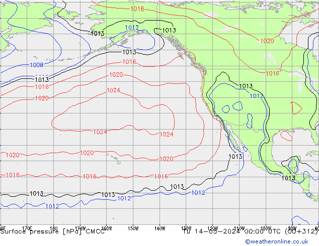 Atmosférický tlak CMCC Út 14.05.2024 00 UTC