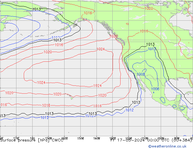 Presión superficial CMCC vie 17.05.2024 00 UTC