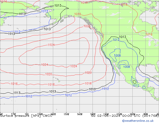 Luchtdruk (Grond) CMCC zo 02.06.2024 00 UTC