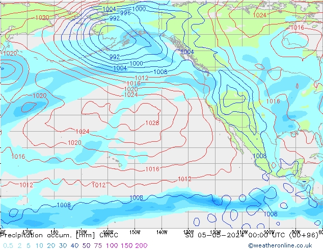 Precipitation accum. CMCC Вс 05.05.2024 00 UTC