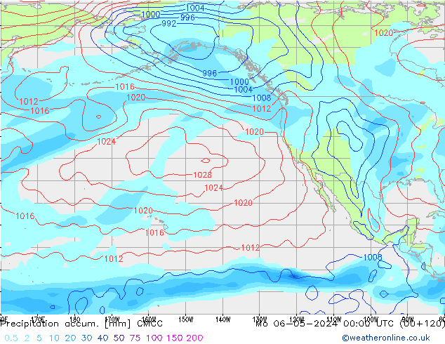 Précipitation accum. CMCC lun 06.05.2024 00 UTC