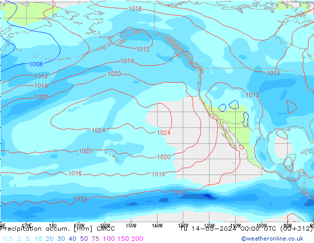 Précipitation accum. CMCC mar 14.05.2024 00 UTC