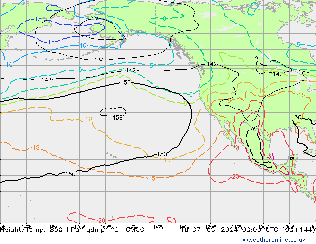 Hoogte/Temp. 850 hPa CMCC di 07.05.2024 00 UTC