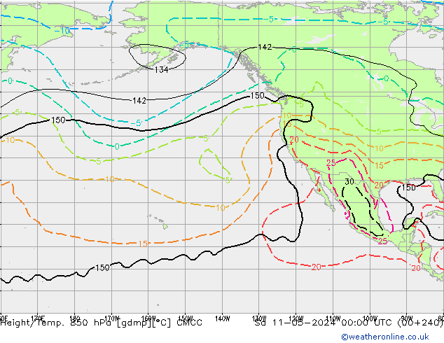 Height/Temp. 850 hPa CMCC Sa 11.05.2024 00 UTC