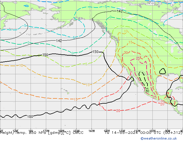 Height/Temp. 850 hPa CMCC Di 14.05.2024 00 UTC