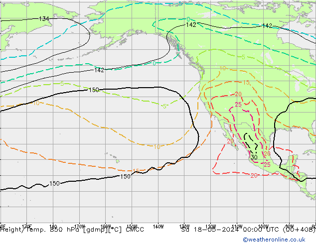 Height/Temp. 850 hPa CMCC So 18.05.2024 00 UTC