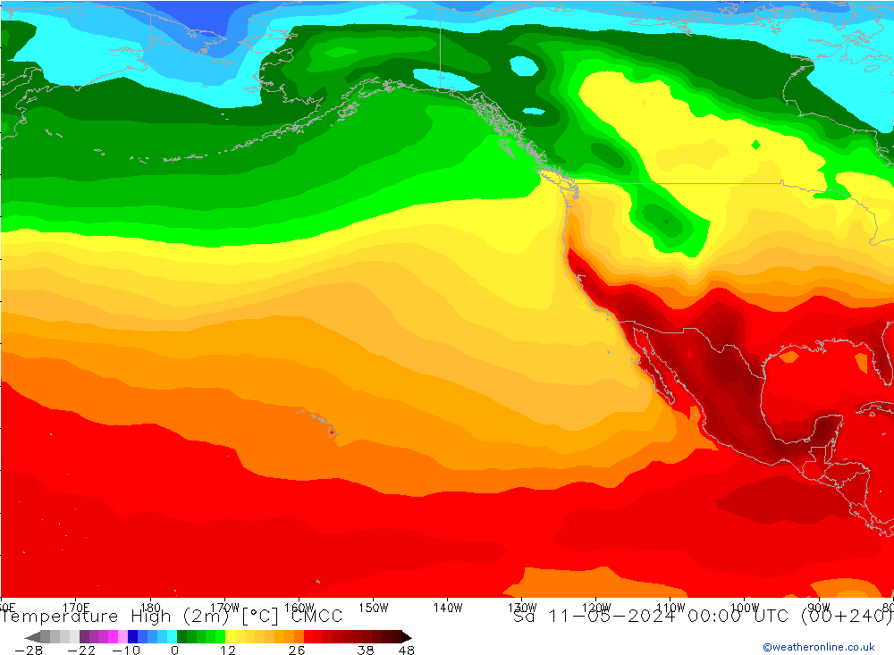 Temperature High (2m) CMCC Sa 11.05.2024 00 UTC