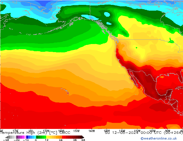 Temperature High (2m) CMCC Su 12.05.2024 00 UTC